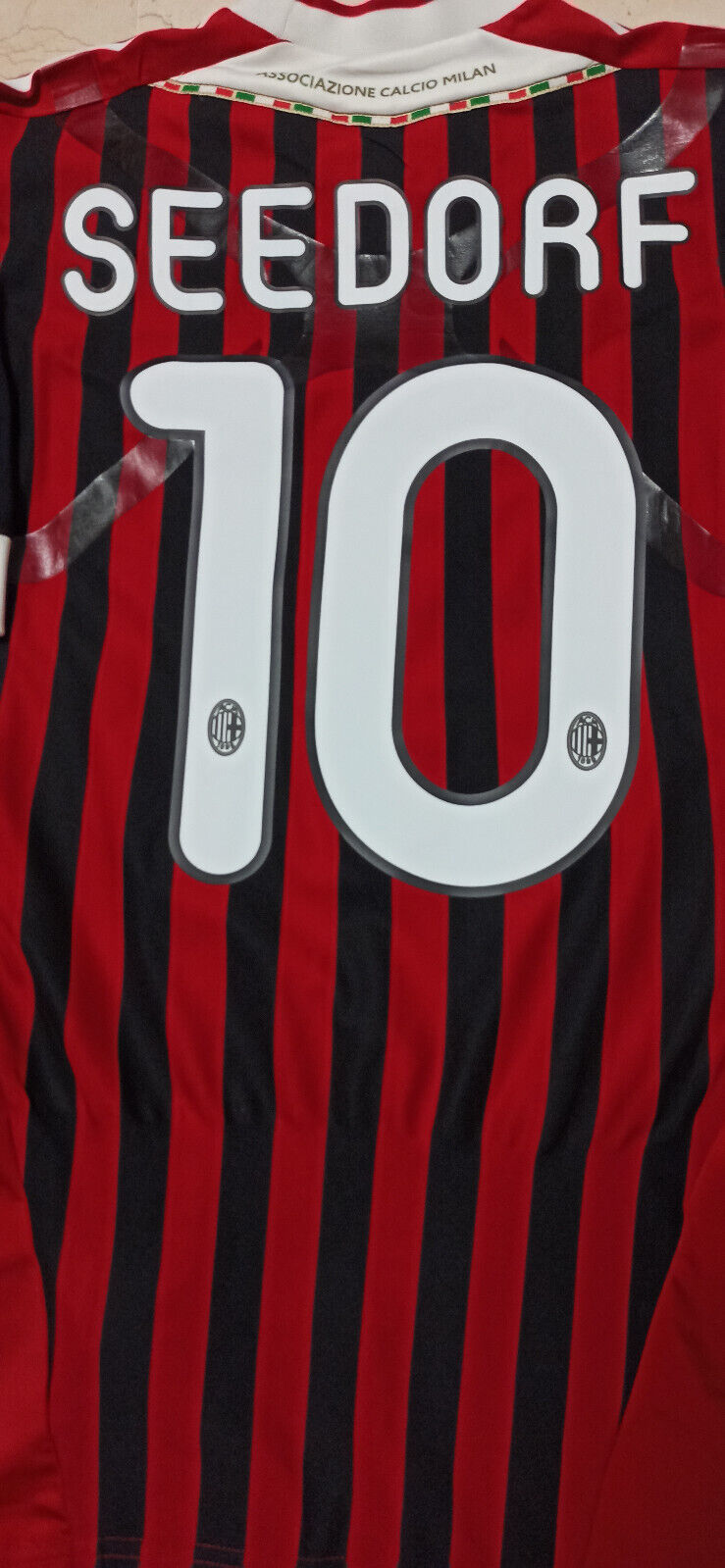 maglia calcio vintage gara AC Milan SEEDORF TECHFIT Adidas Fly Emirates 2011-12