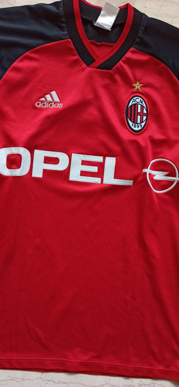 maglia calcio vintage AC Milan training adidas 1999 2000 MALDINI OPEL shirt L