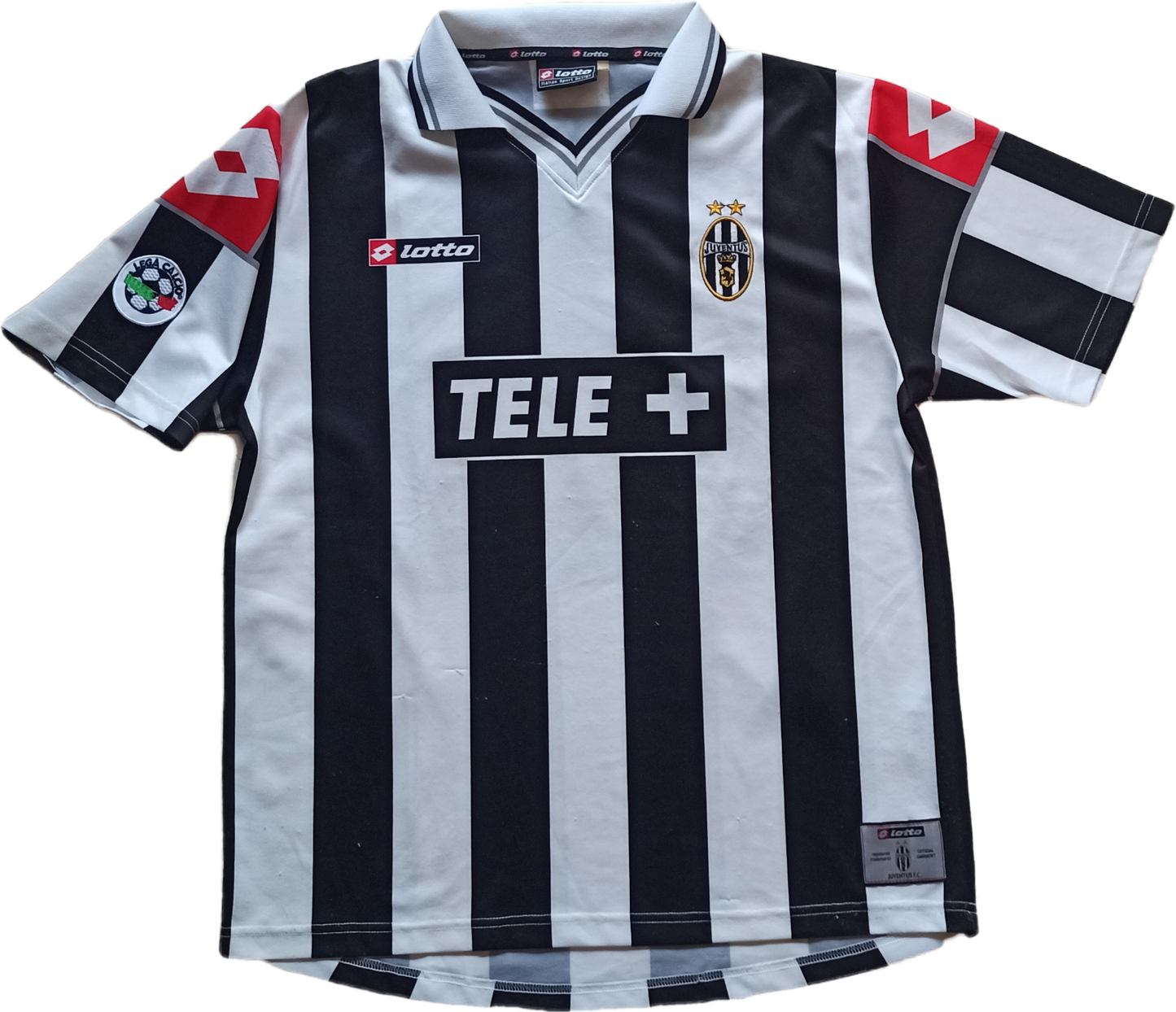 maglia juventus ZIDANE Lotto 2000 2001 L Player TELE+ calcio vintage