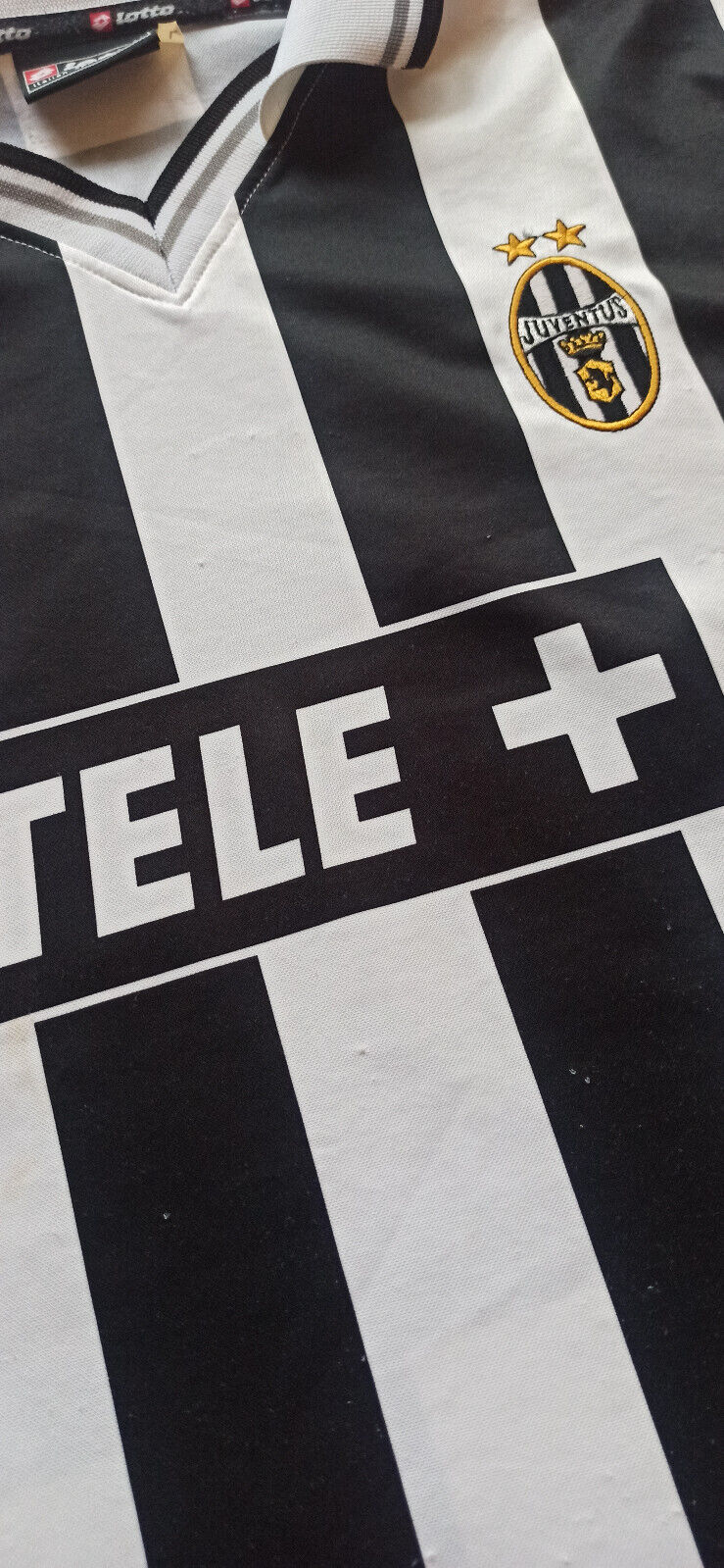 maglia juventus ZIDANE Lotto 2000 2001 L Player TELE+ calcio vintage