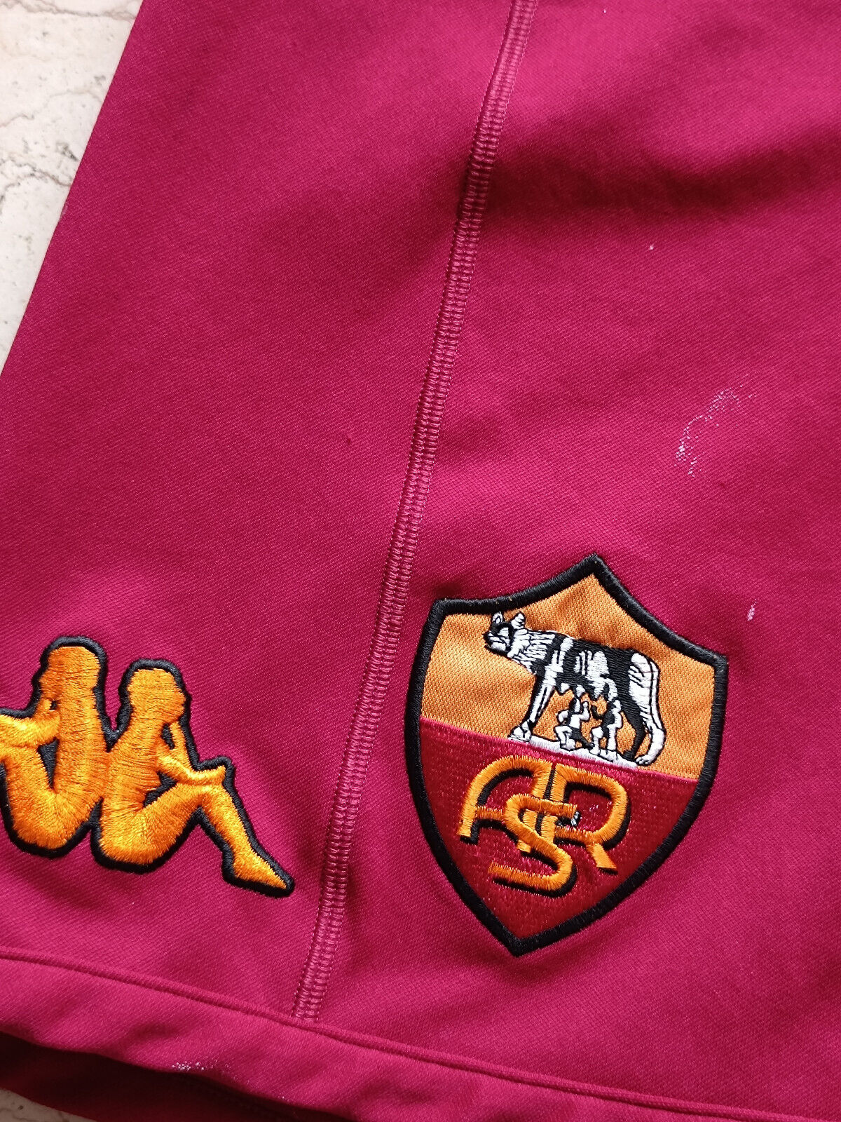 shorts pantaloncini calcio AS ROMA Totti Kappa 2008 2009 home XL worn