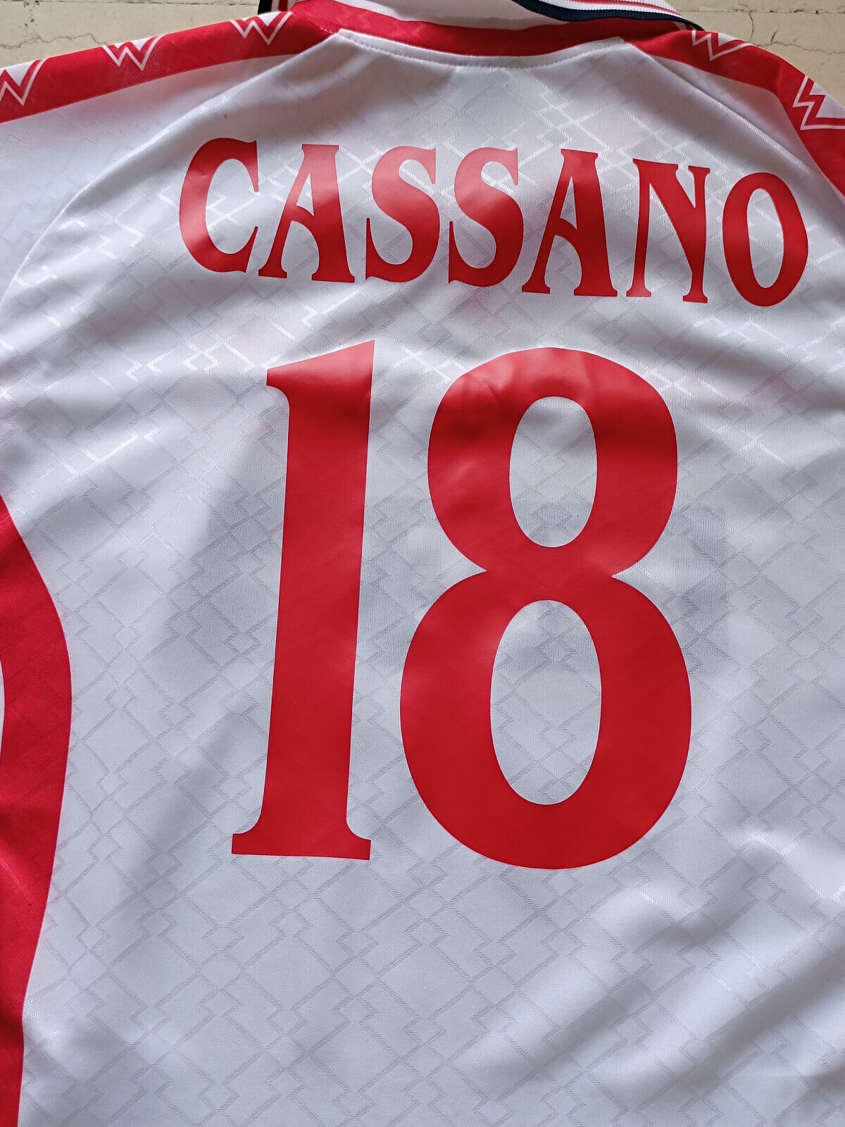 maglia home bari lotto 1999/2000 cassano 18 vintage football shirt jersey