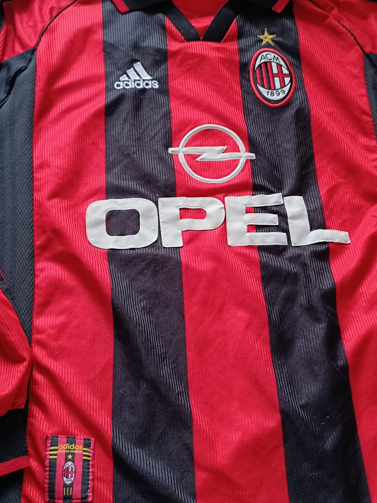 Maglia calcio vintage Maldini shirt AC Milan Opel 1998 1999 Adidas home