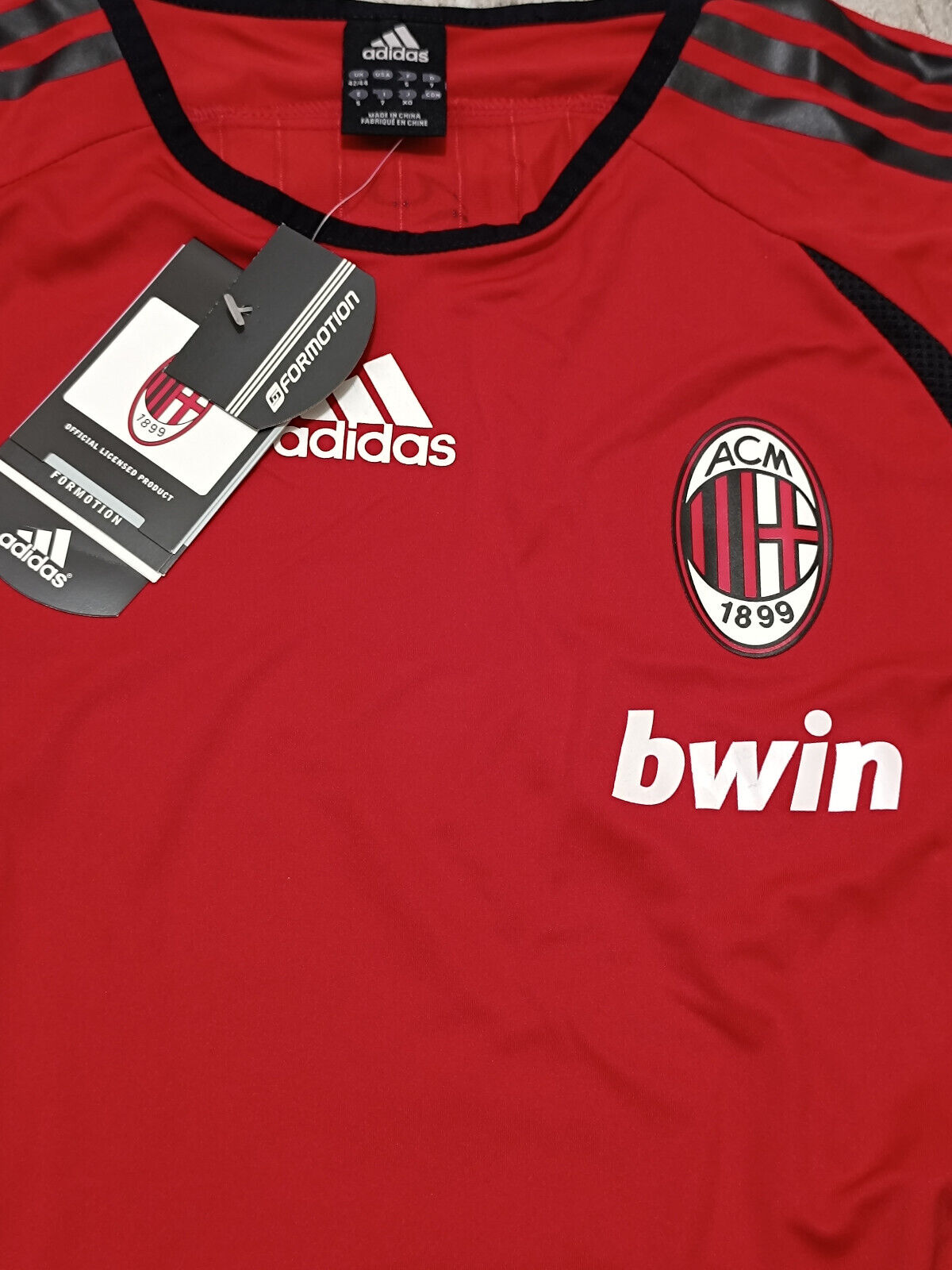 maglia calcio AC Milan BWIN 2006 ADIDAS sweatshirt training FORMOTION WORN