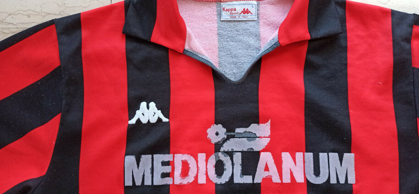 maglia calcio vintage AC Milan Maldini 1988 1989 Banca Mediolanum L home KAPPA