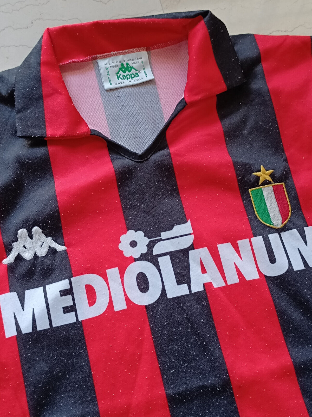 maglia calcio vintage AC Milan Maldini 1988 1989 Banca Mediolanum S home KAPPA
