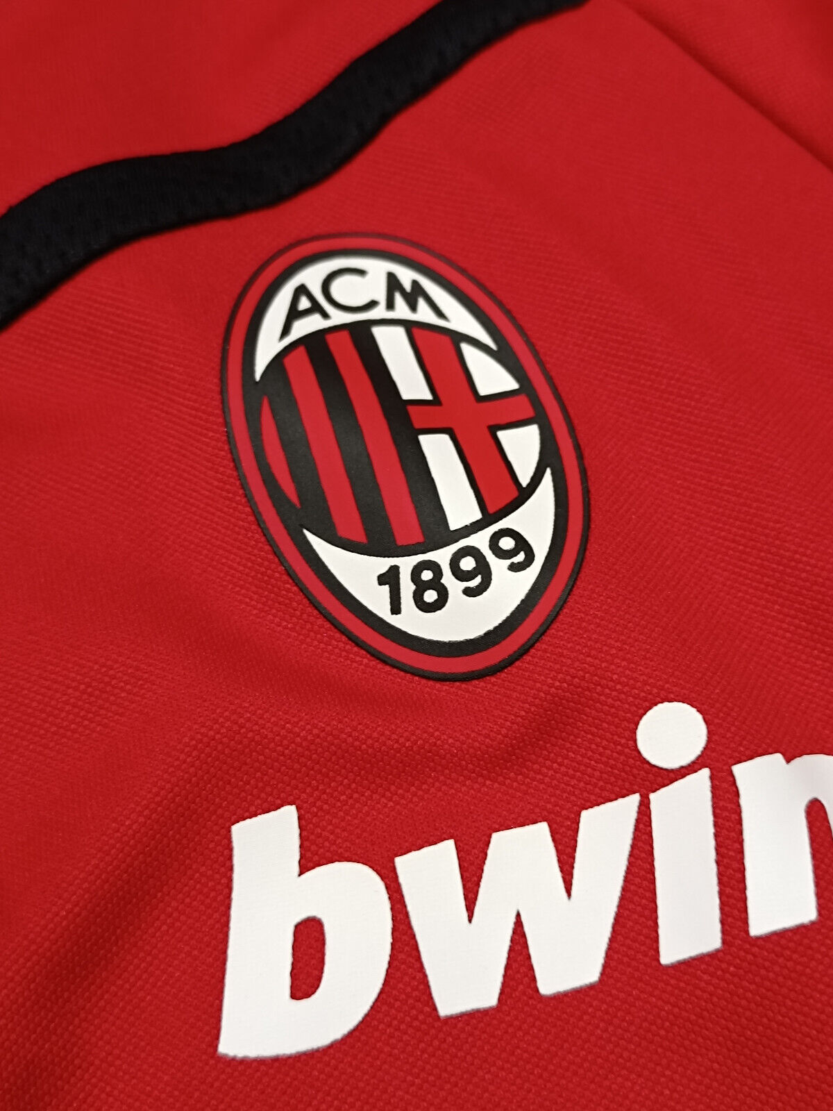 maglia calcio AC Milan BWIN ADIDAS sweatshirt training WORN Ronaldinho Beckham