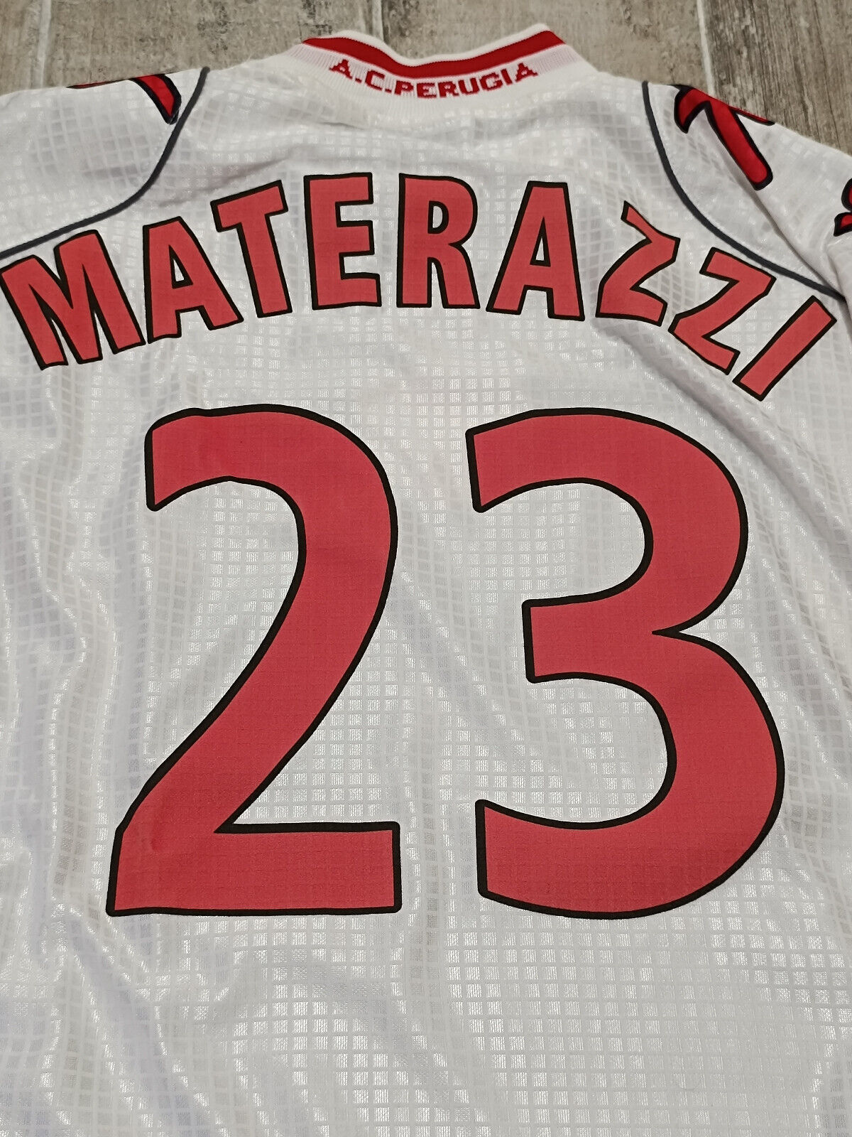 maglia calcio vintage Perugia MATERAZZI 2000 2001 Galex player friendly L