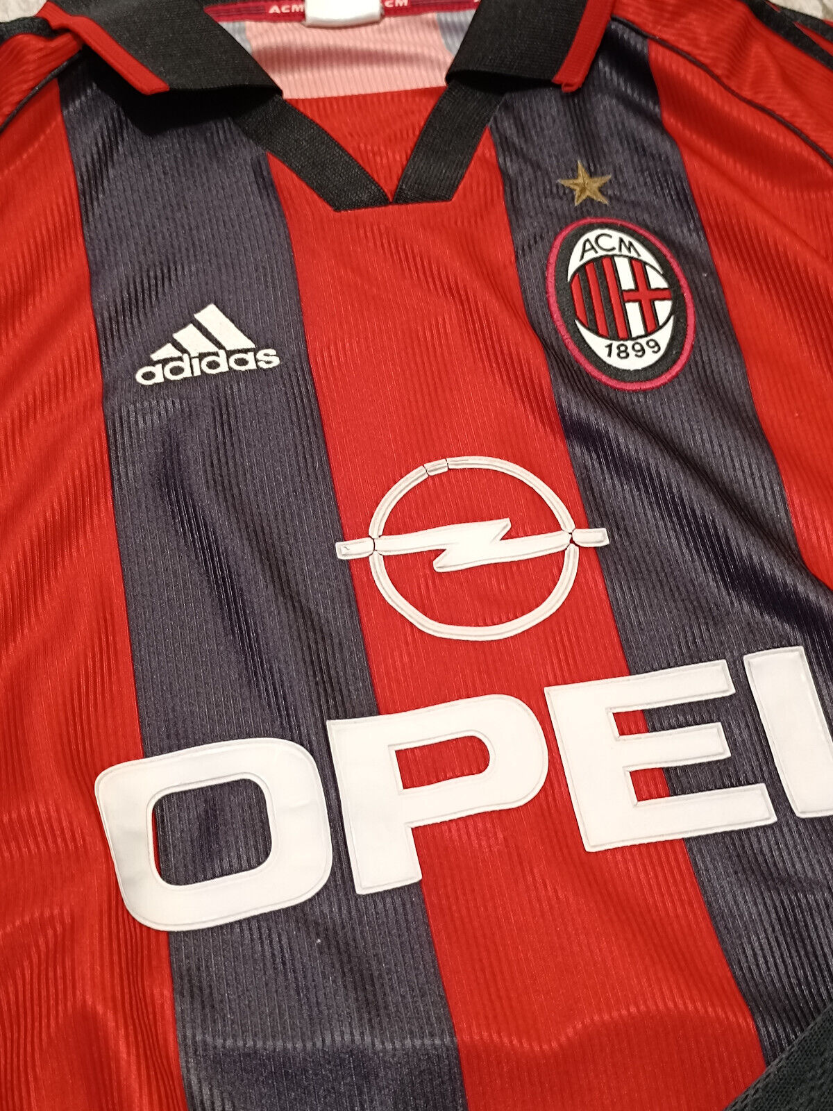 Maglia calcio vintage WEAH shirt AC Milan Opel 1998 1999 Adidas home