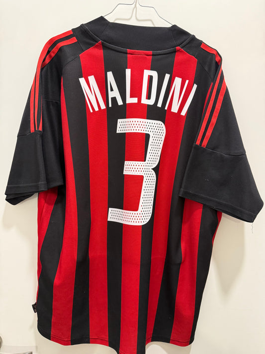 Maglia Calcio vintage AC MILAN Maldini 2002 2003 Large Opel home shirt