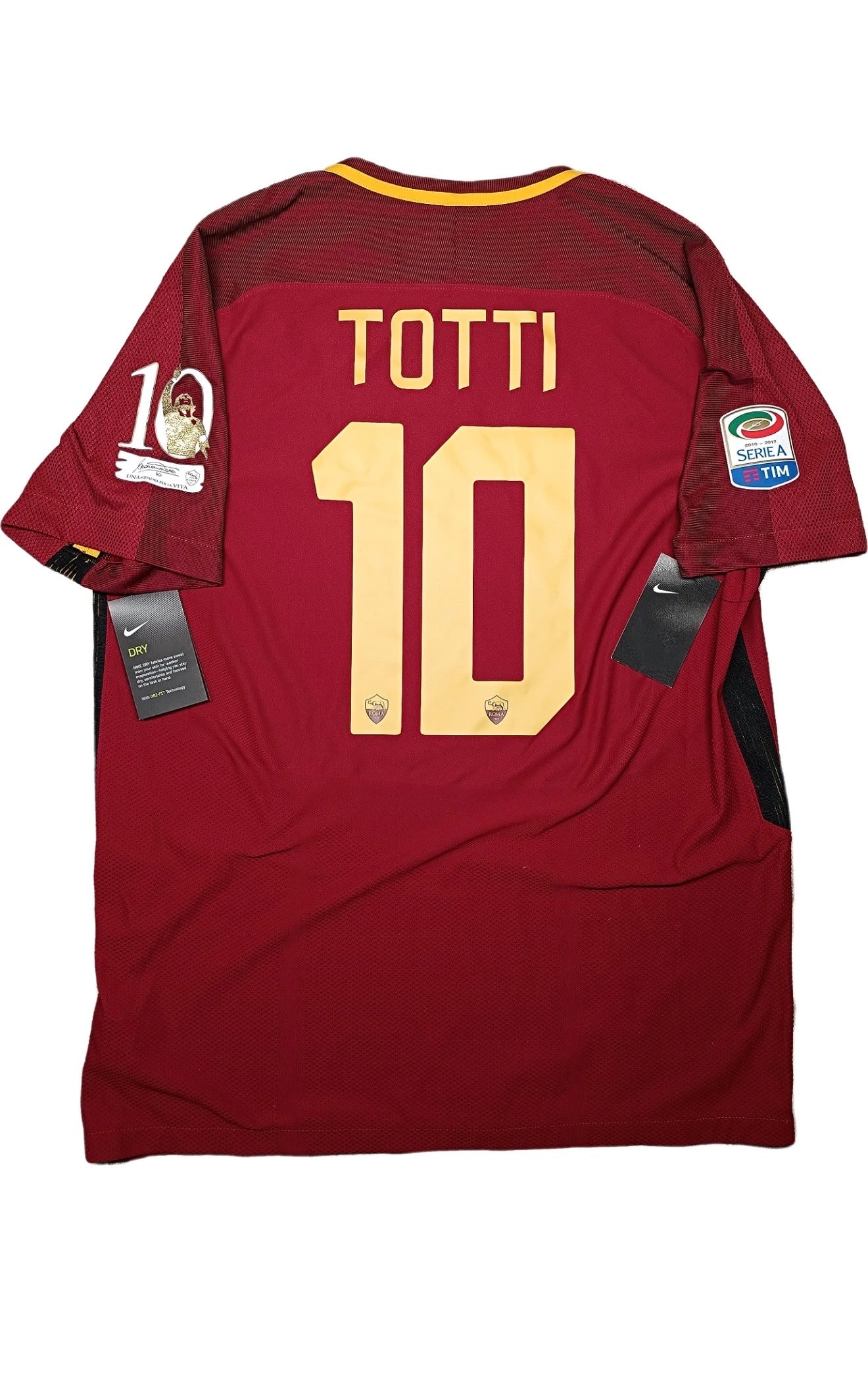 Maglia roma TOTTI NIKE last game 2017 Authentic VAPOR XL serie A limited edition