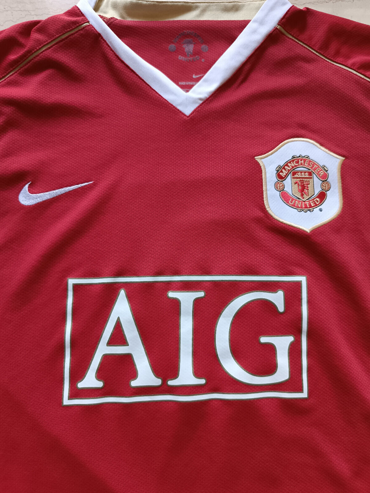 cristiano ronaldo maglia manchester united 2006 2007 aig CR7 jersey authentic XL