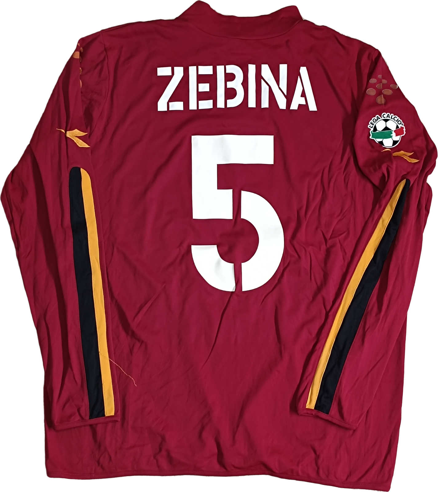 maglia calcio vintage AS Roma Zebina 2003 2004 Diadora MAZDA XL