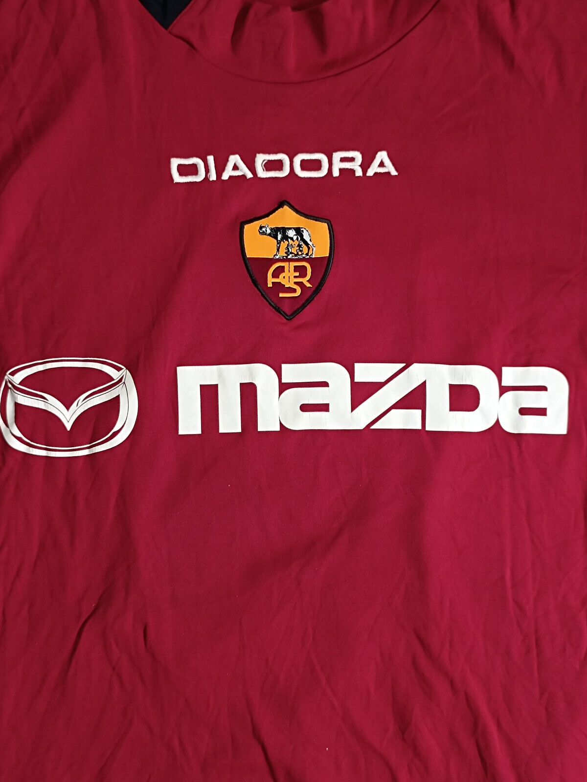 maglia calcio vintage AS Roma Zebina 2003 2004 Diadora MAZDA XL