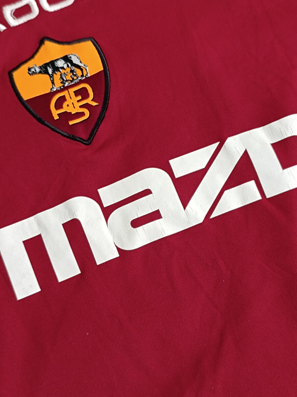 maglia calcio vintage AS Roma Zebina 2003 2004 Diadora MAZDA XL