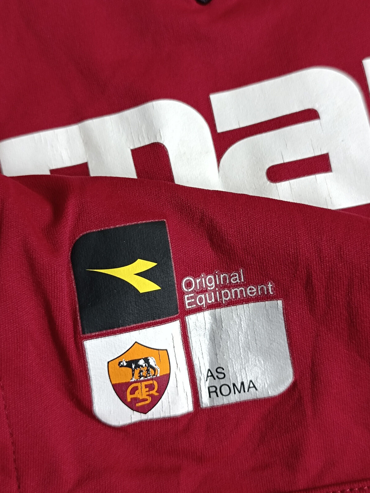 maglia calcio vintage AS Roma Zebina 2003 2004 Diadora MAZDA XL