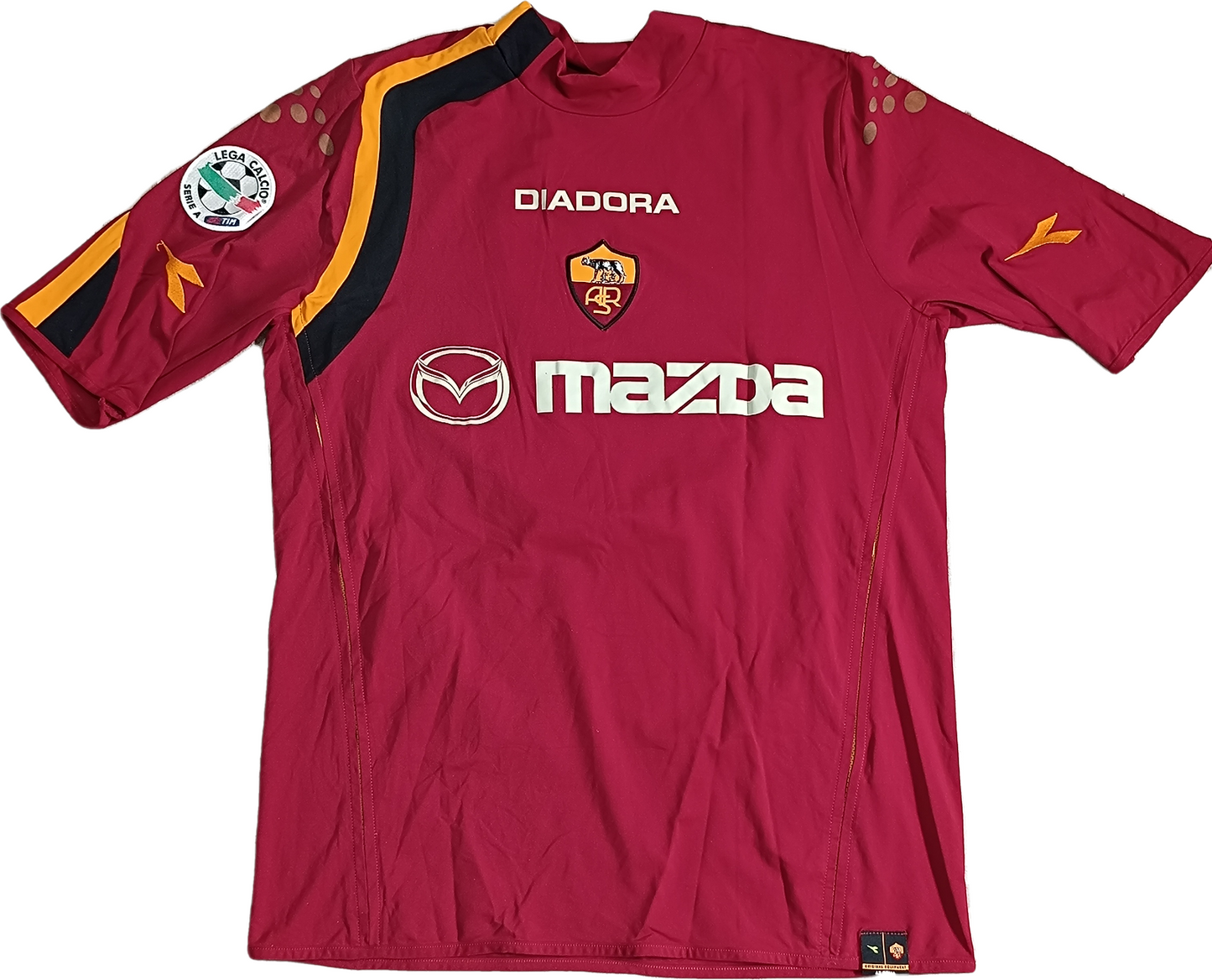 maglia calcio vintage AS Roma De Rossi 2004 2005 Diadora MAZDA L