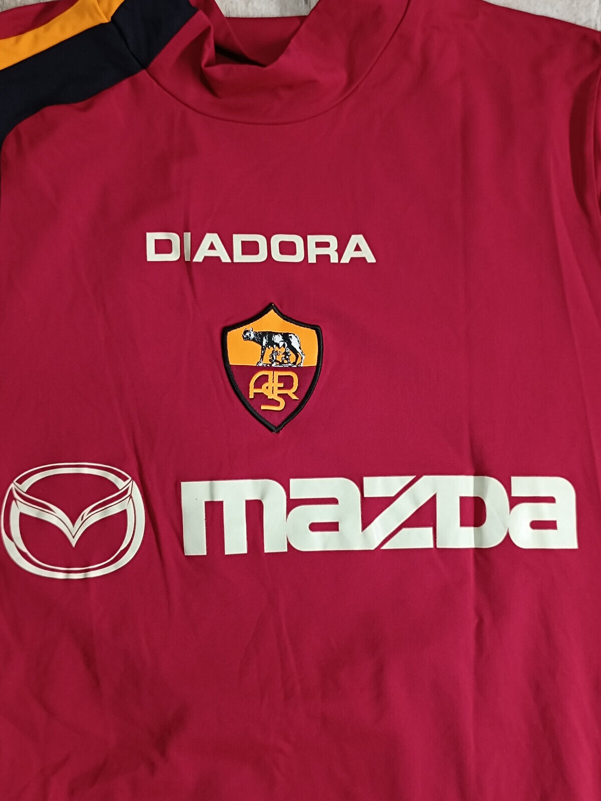 maglia calcio vintage AS Roma De Rossi 2004 2005 Diadora MAZDA L