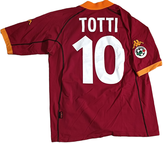 maglia calcio vintage AS Roma Totti 2001 2002 Diadora Ina ASSITALIA XL scudetto