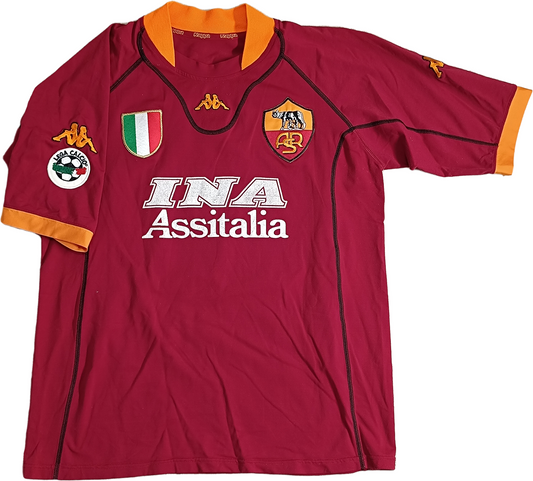 maglia calcio vintage AS Roma Totti 2001 2002 Diadora Ina ASSITALIA XL scudetto