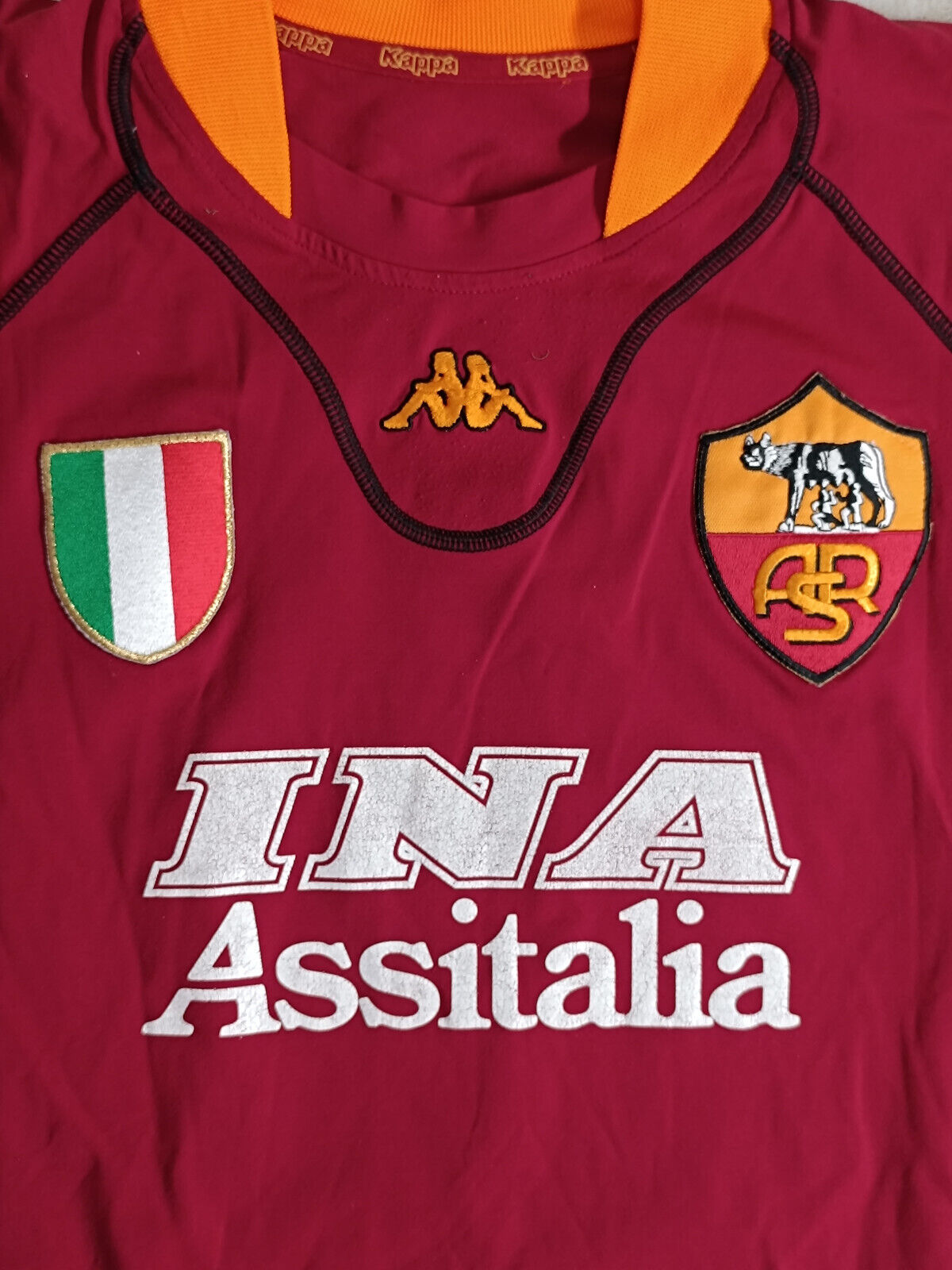 maglia calcio vintage AS Roma Totti 2001 2002 Diadora Ina ASSITALIA XL scudetto