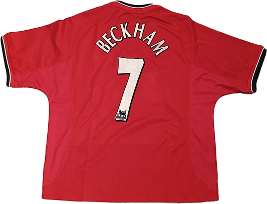 maglia calcio Beckham manchester united 2000 2001 Vodafone jersey Champions