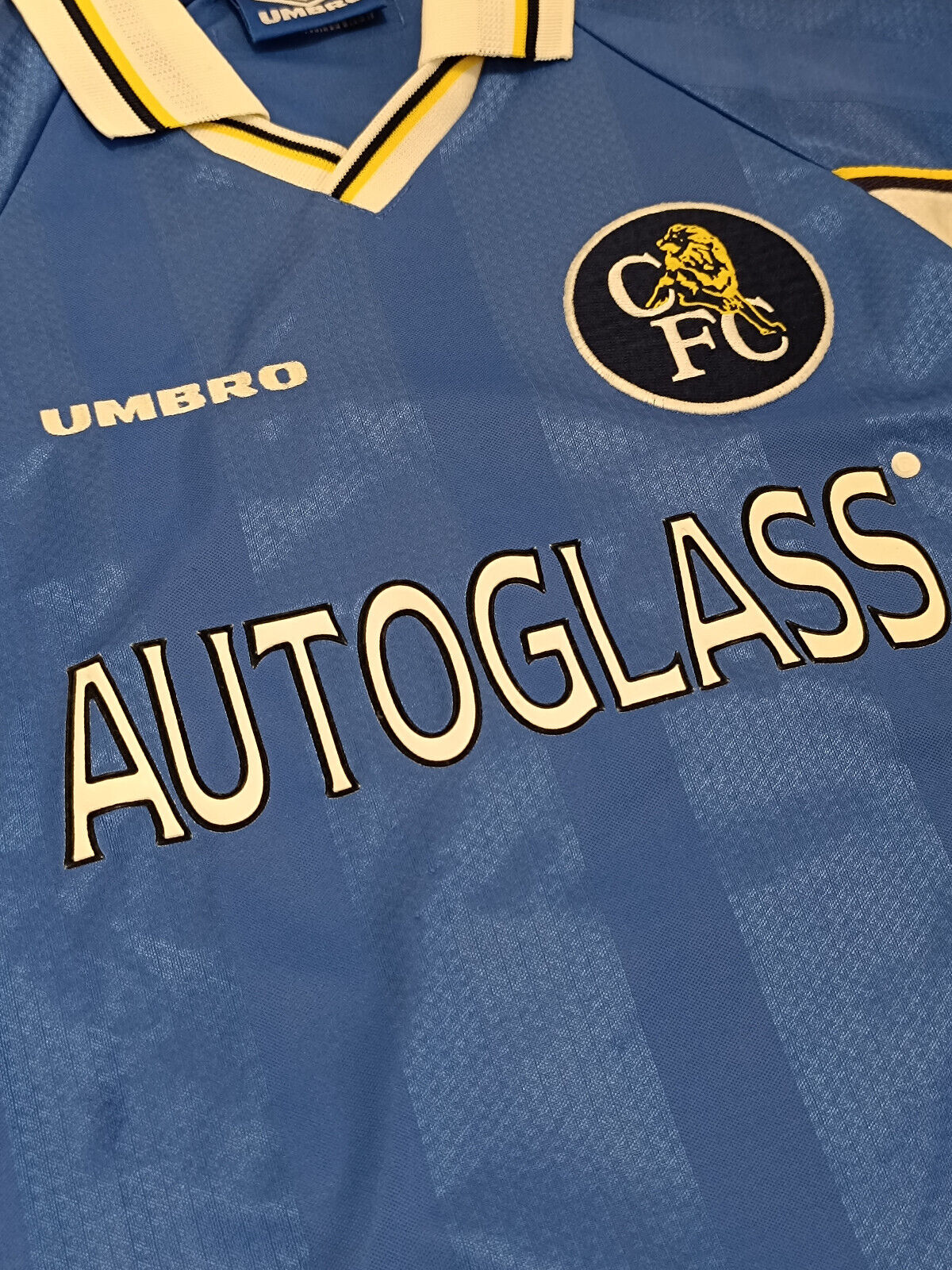 maglia calcio Desailly Chelsea Umbro vintage 1997 1998 Autoglass Home shirt