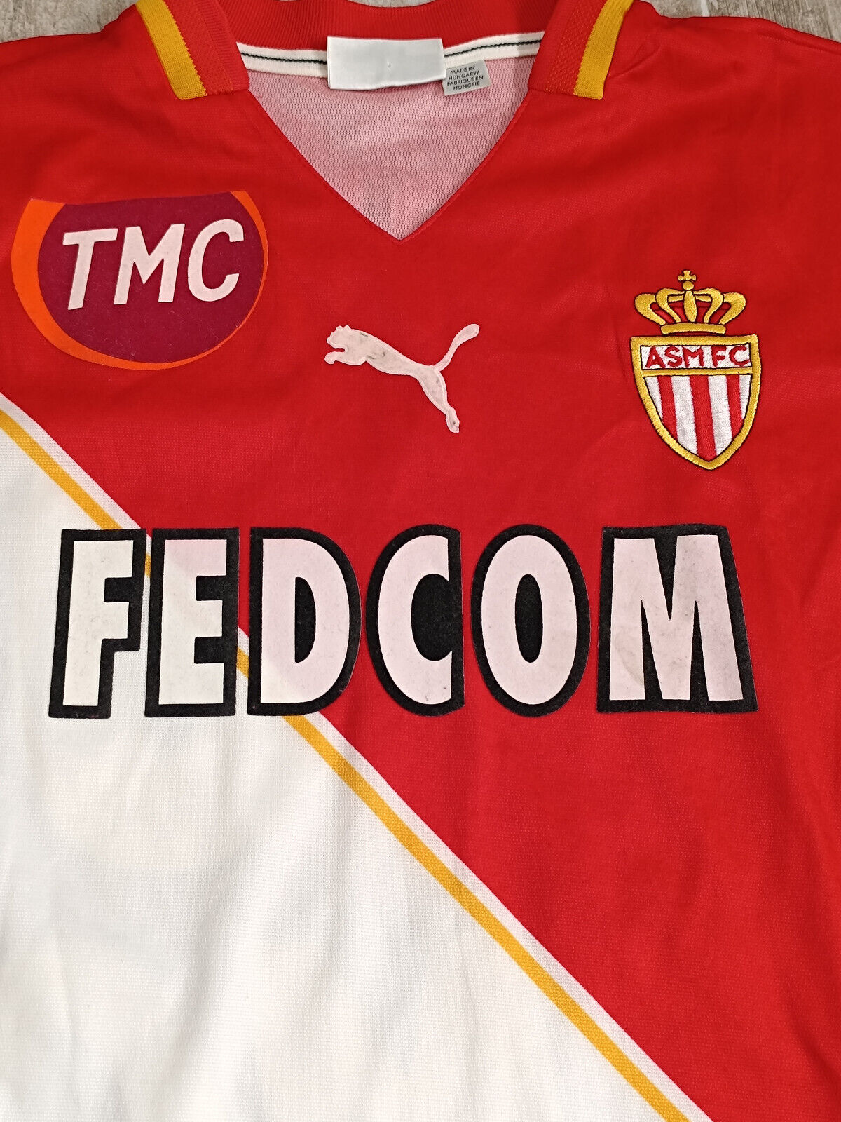 maglia calcio vintage AS MONACO maillot Puma 2001 2002 BIERHOFF FEDCOM M