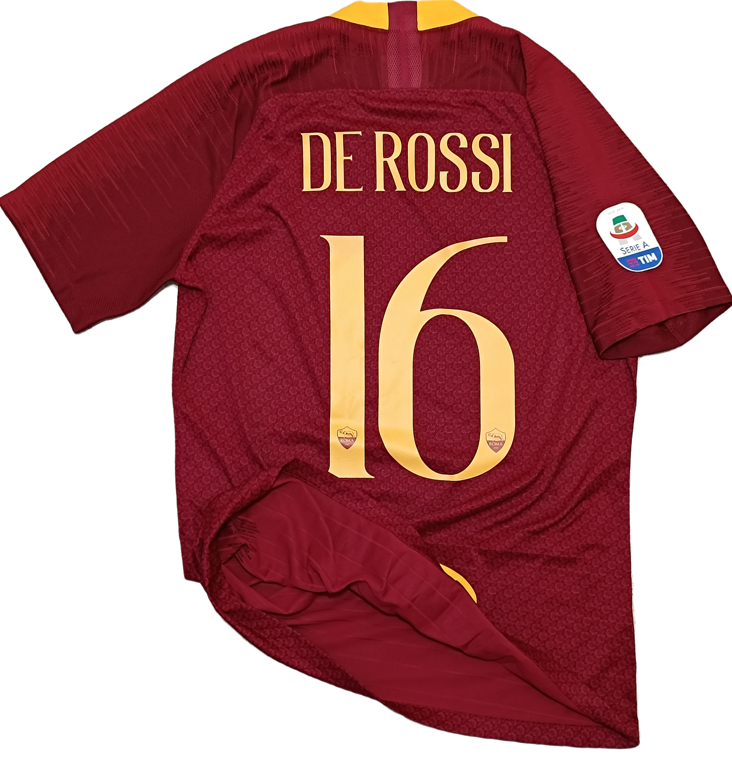 maglia calcio roma worn player issue DE ROSSI #16 nike shirt 2018-2019 Vapor