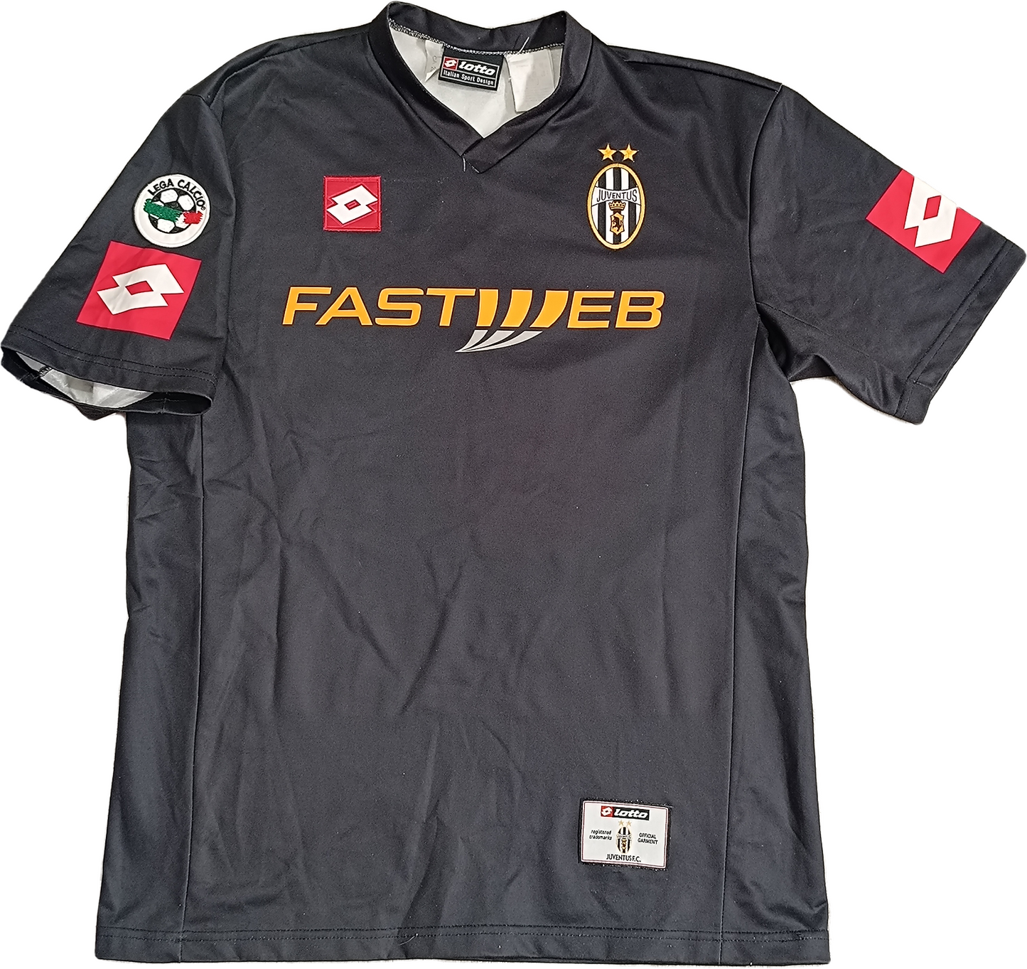 maglia calcio vintage Juventus DAVIDS Lotto 2001-2002 Fastweb Scudetto shirt