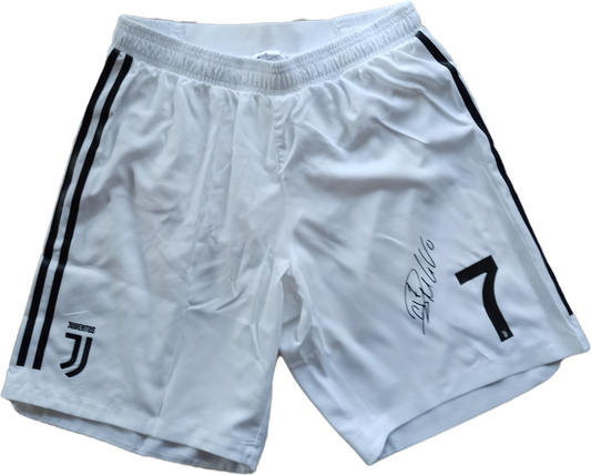 pantaloncini calcio worn Juventus CRISTIANO RONALDO signed shorts Adidas AUTH