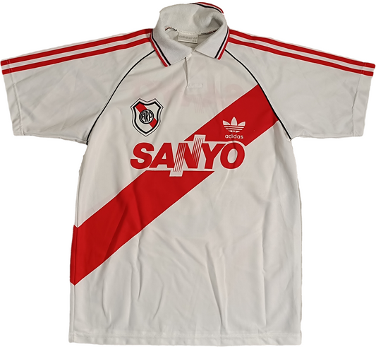 Maglia calcio vintager River Plate Adidas 1995 Francescoli Aimar Sanyo S