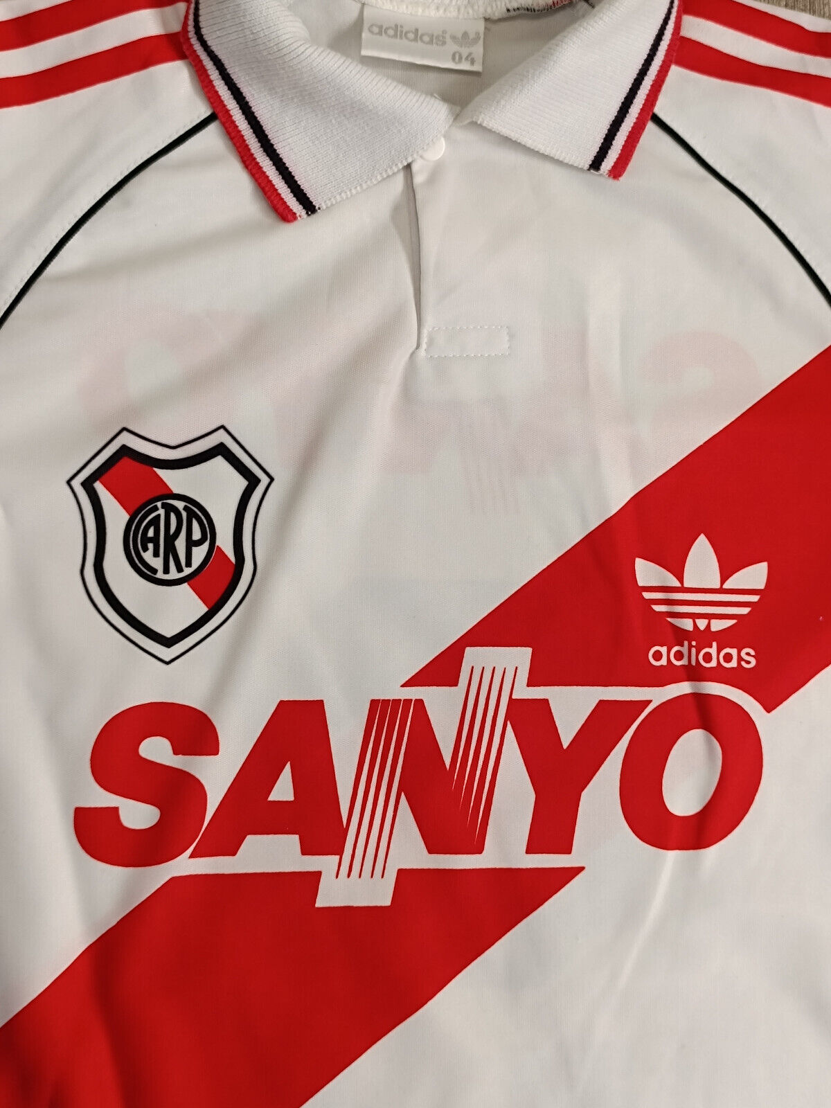 Maglia calcio vintager River Plate Adidas 1995 Francescoli Aimar Sanyo greensportvintage