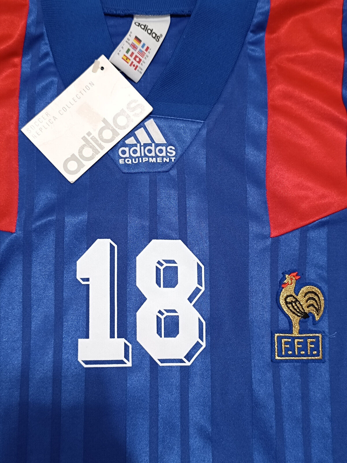 maillot France vintage CANTONA maglia calcio adidas EURO 1992 Equipment XL *NEW*