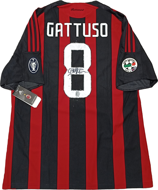 maglia calcio vintage GATTUSO AC Milan 2008 2009 Bwin Adidas XL