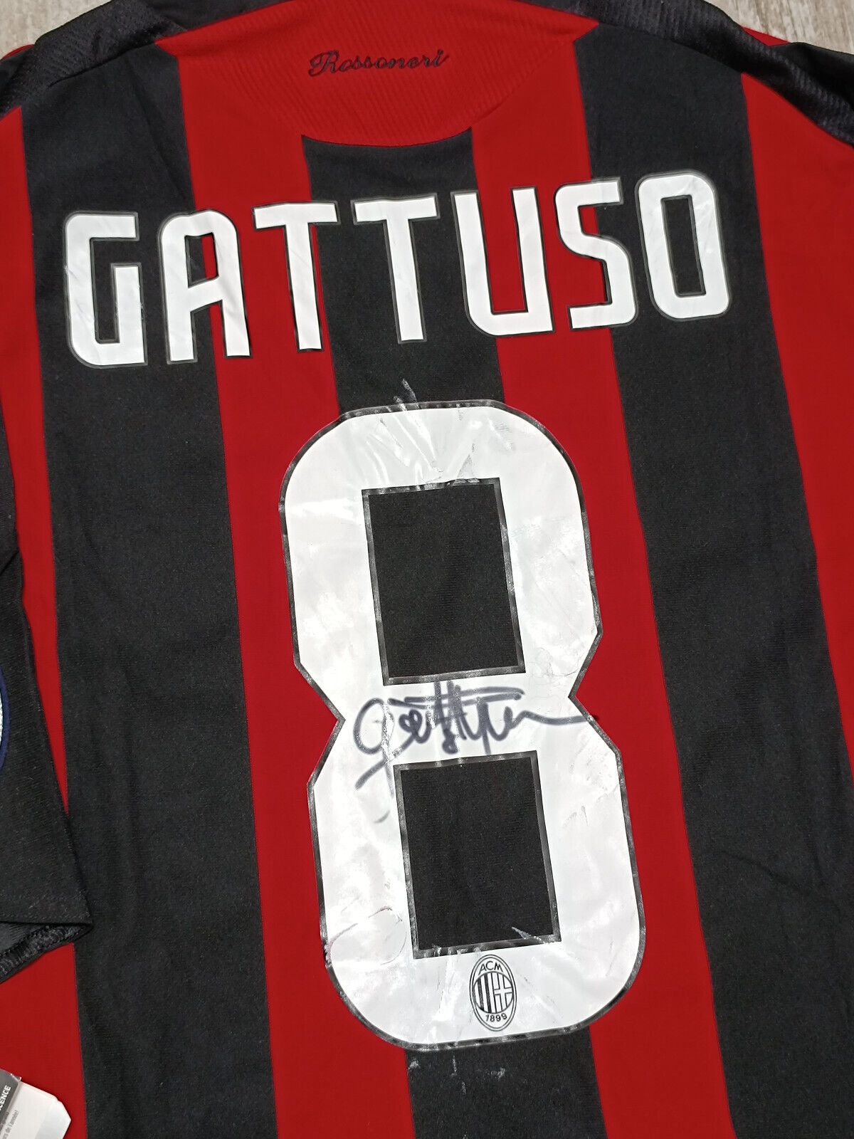 maglia calcio vintage GATTUSO AC Milan 2008 2009 Bwin Adidas XL