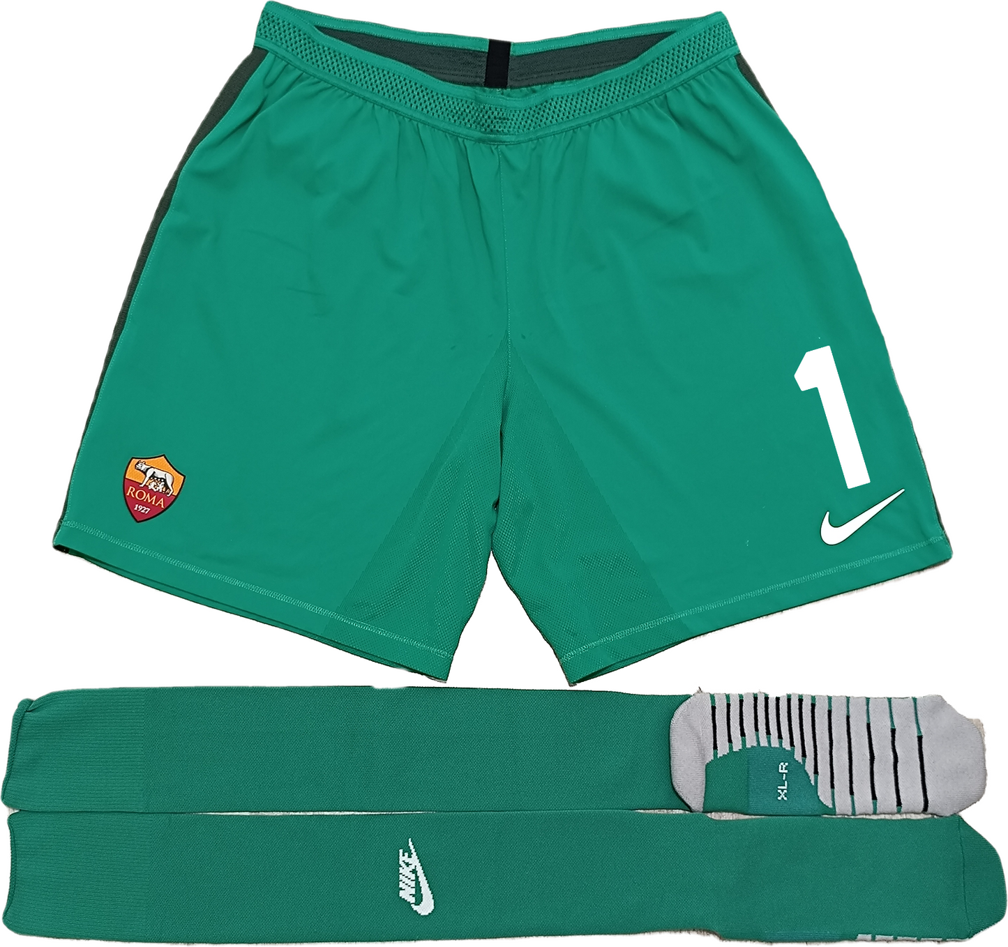 pantaloncini shorts gara ALISSON AS Roma NIKE 2017 2018 XXL + socks calze