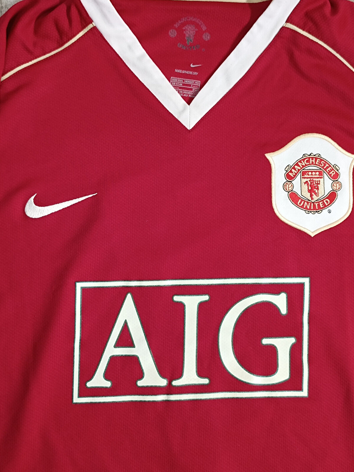 cristiano ronaldo maglia manchester united 2006 2007 aig jersey authentic XXL