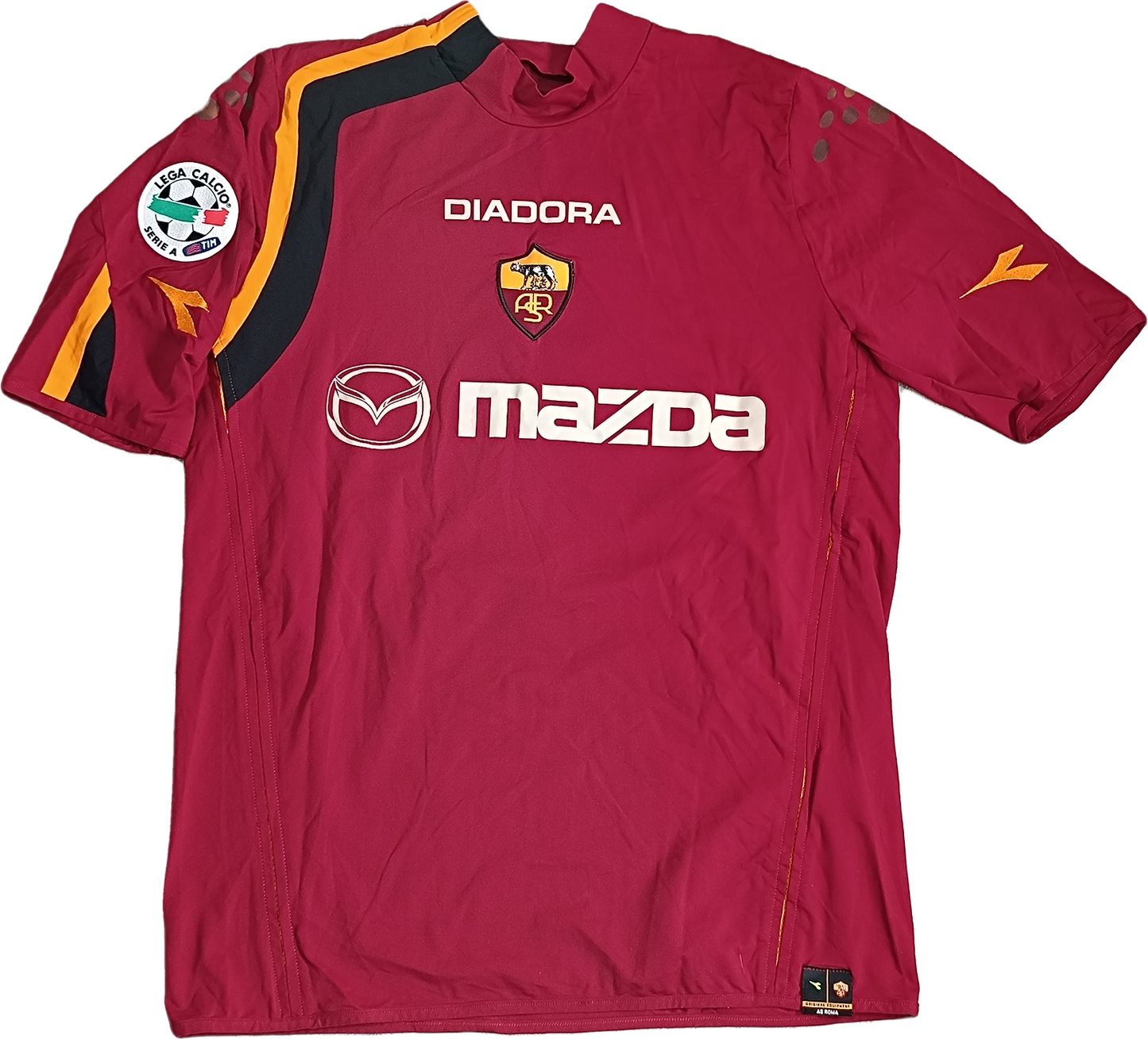 maglia calcio vintage AS Roma De Rossi #4 Mazda Diadora 2004 2005