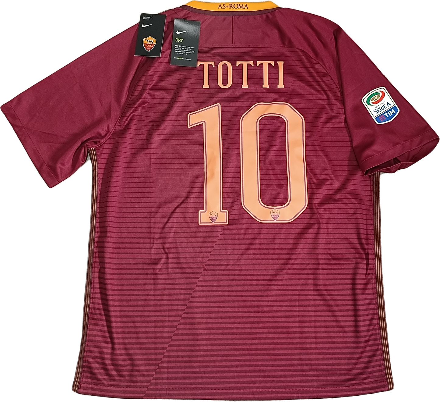 MAGLIA calcio vintage Roma TOTTI shirt 2016 2017 JERSEY NIKE stadium Version XL