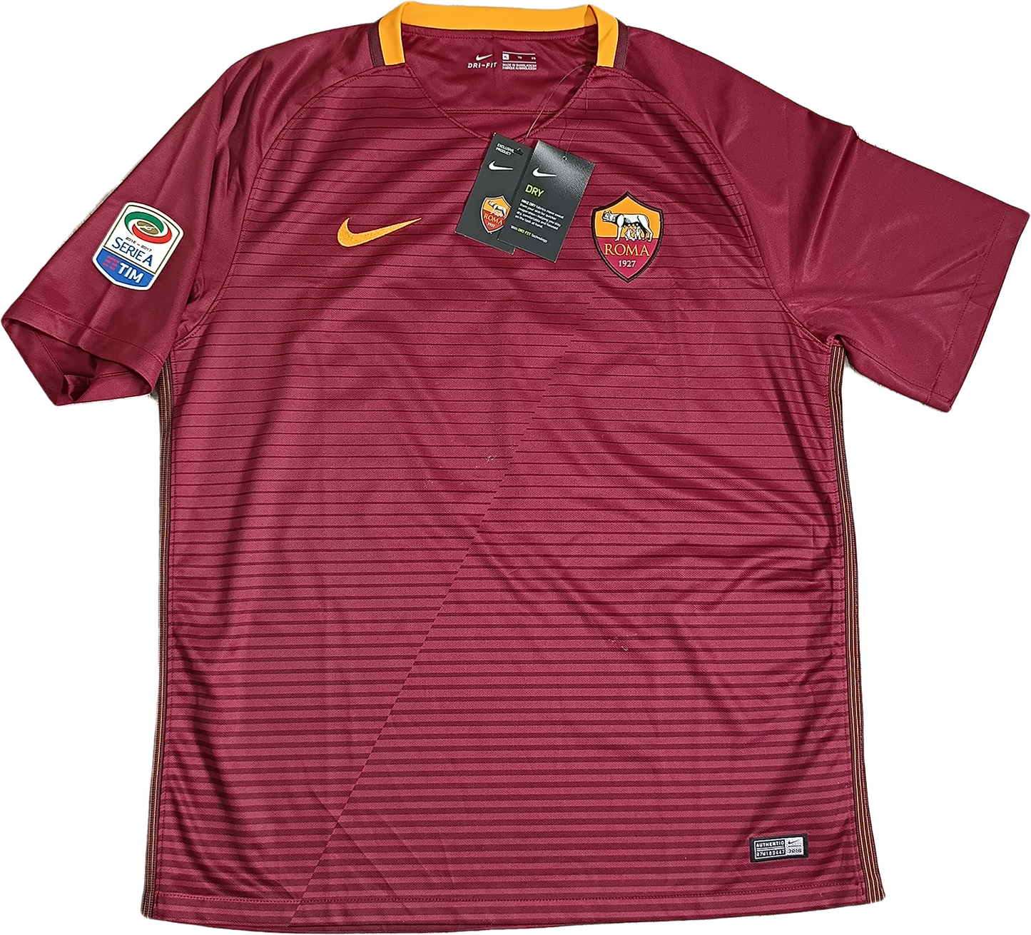 MAGLIA calcio vintage Roma TOTTI shirt 2016 2017 JERSEY NIKE stadium Version XL