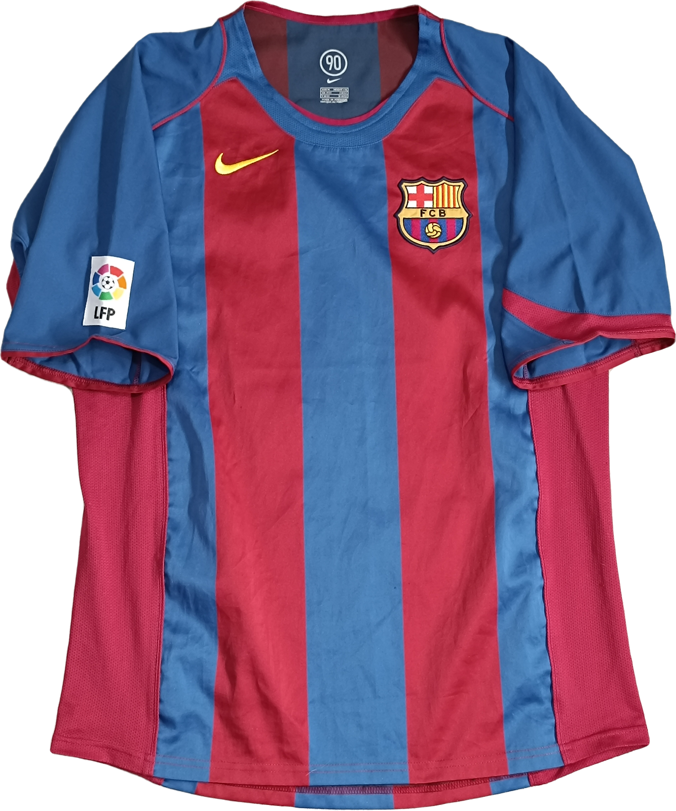 maglia calcio vintage Barcelona Nike Ronaldinho 2004 2005 Home TOTAL 90 Barca