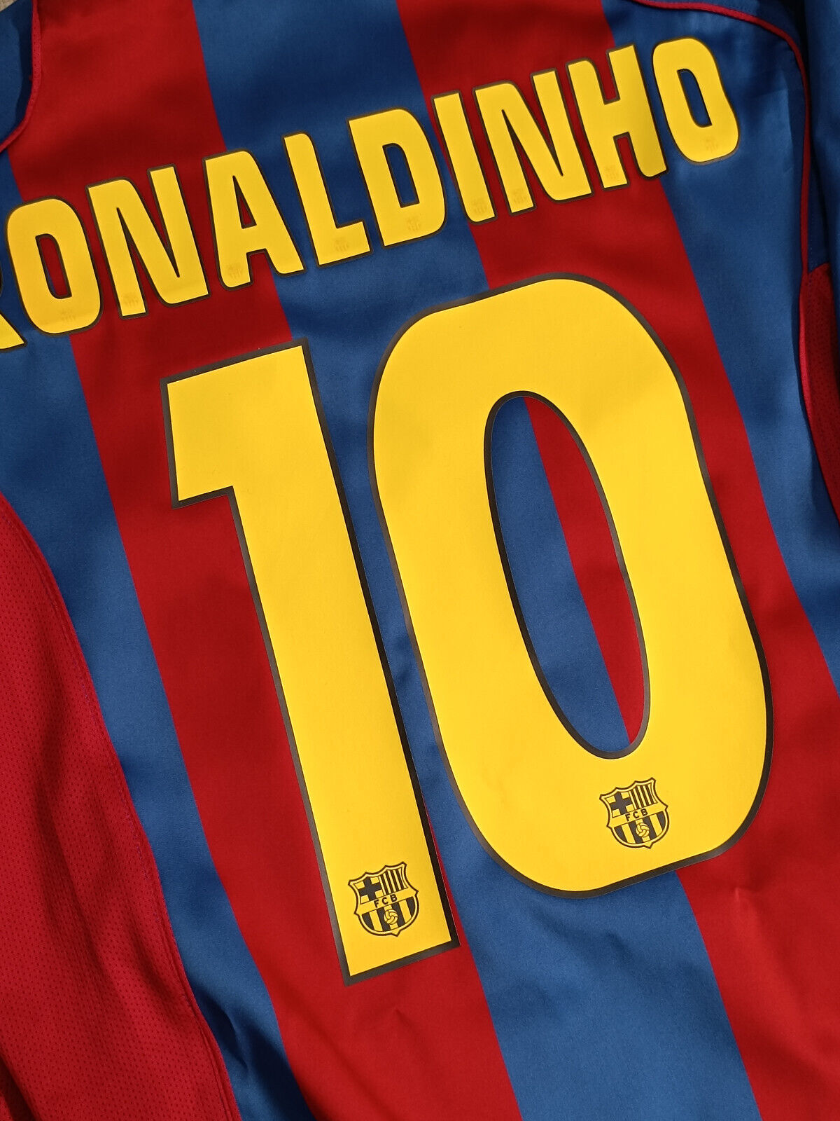 maglia calcio vintage Barcelona Nike Ronaldinho 2004 2005 Home TOTAL 90 Barca