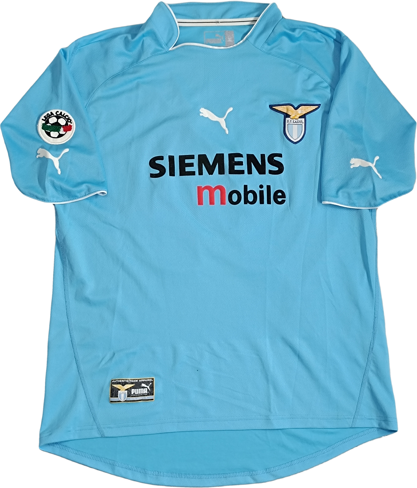 maglia calcio vintage SIMEONE Lazio Puma 2002 2003 Siemens mobile home XL