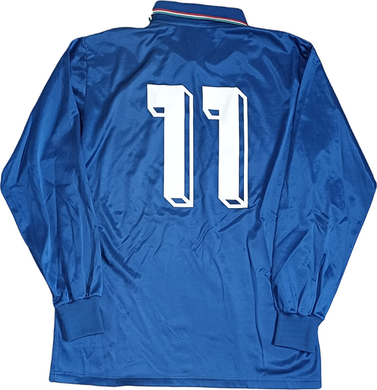 Maglia calcio vintage Italia Match Worn Friendly Roberto Baggio Diadora 1987