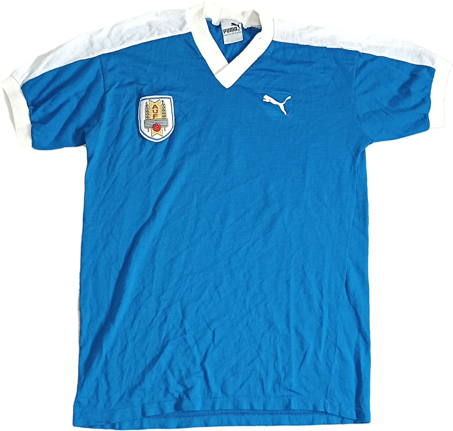 maglia calcio vintage Uruguay Puma shirt 70s 80s home L