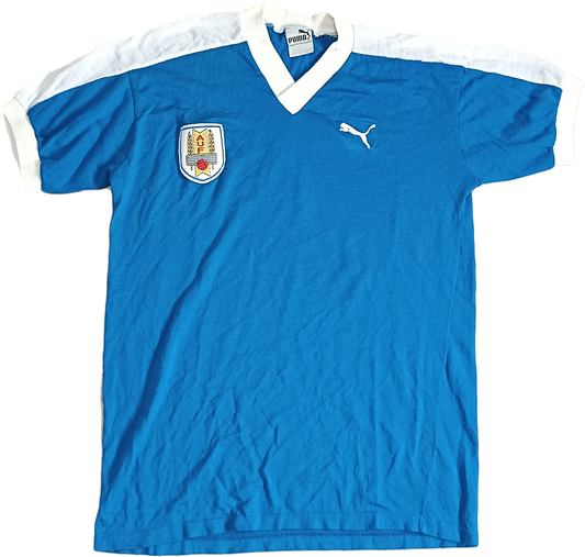 maglia calcio vintage Uruguay Puma shirt 70s 80s home L