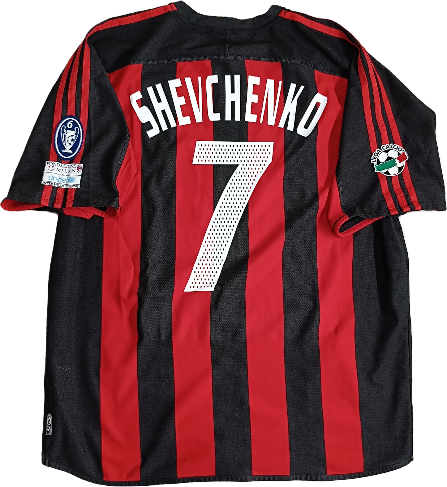 maglia calcio vintage AC Milan Shevchenko Adidas 2003 2004 MERIVA DERBY vs Inter