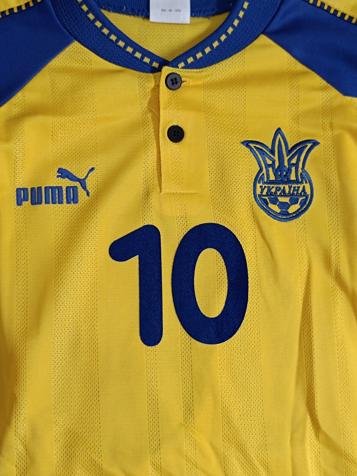 maglia calcio vintage Match worn Shevchenko Ukraine Ucraina PUMA 1999