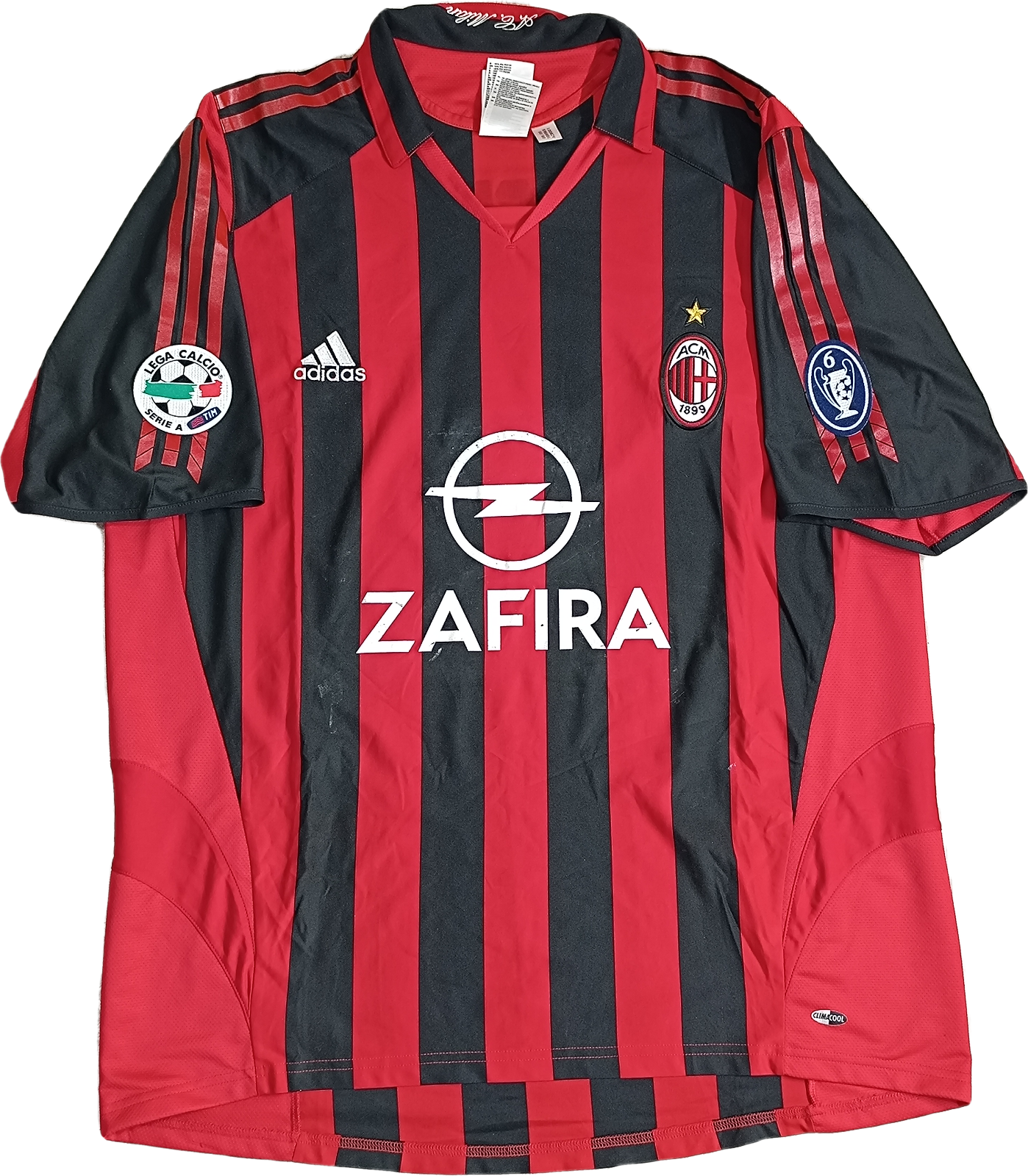 maglia calcio vintage AC Milan Shevchenko Adidas 2005 2006 Zafira home XL